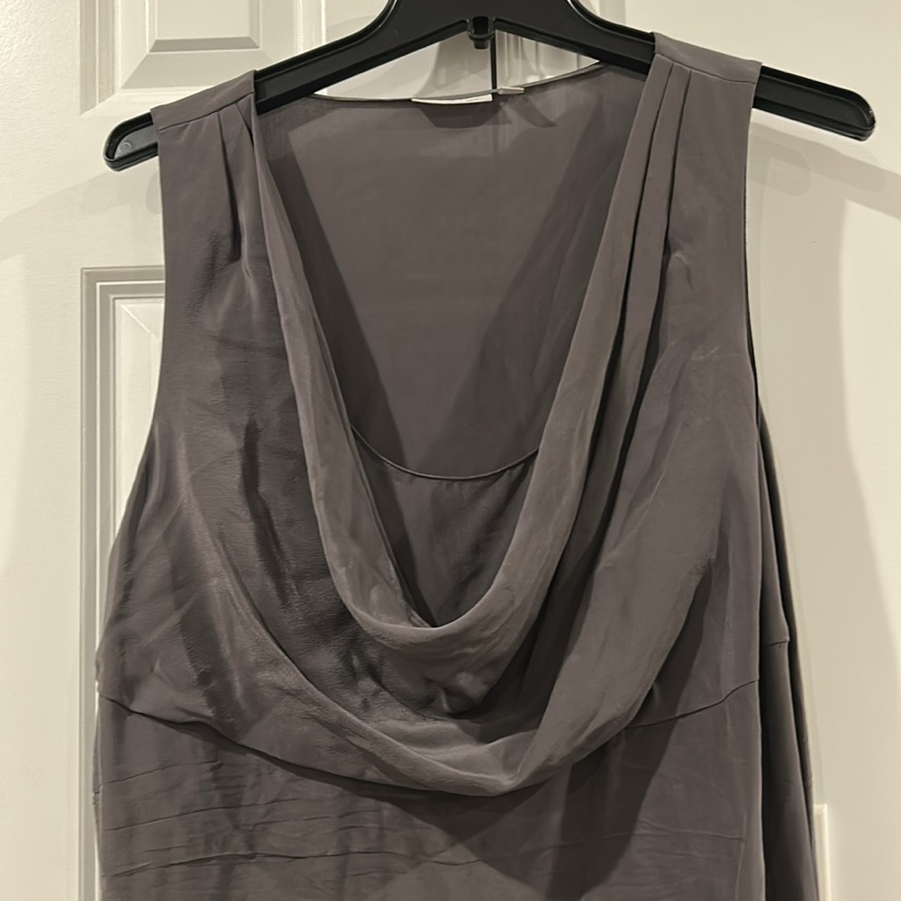 Halogen Gray 100% Silk Draped Cowl Neck Tank Top Size XL - Picture 2 of 5